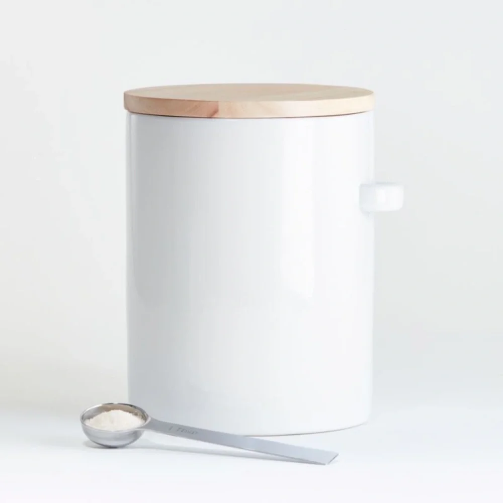 Crate & Barrel Aspen White Canister